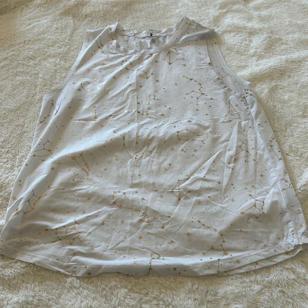 Like new white and gold, spiritual gangster, astronomy workout top